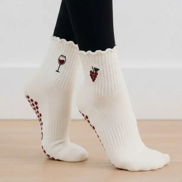 Cabernet | Wine and Grapes Grip Socks