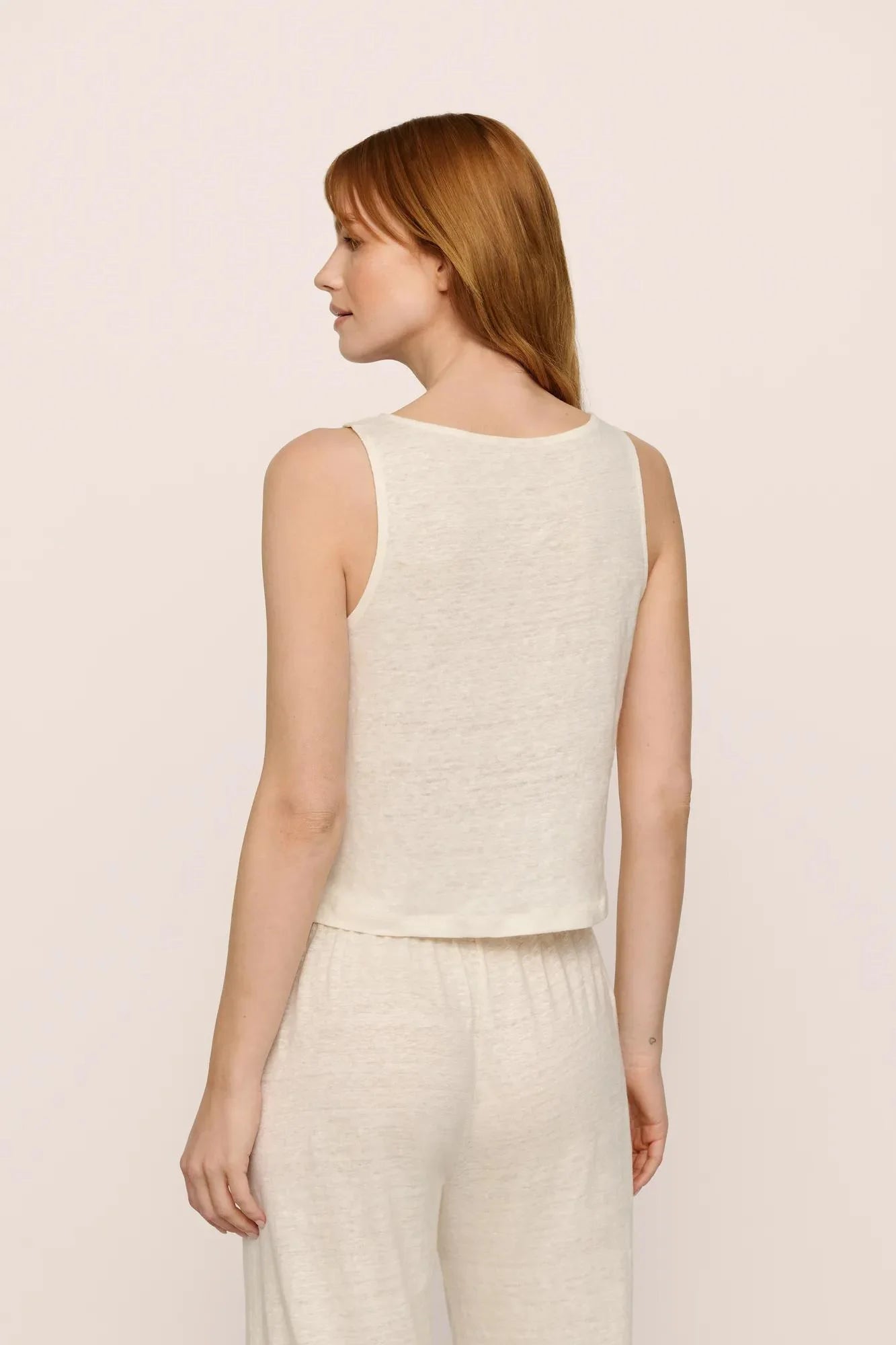 Organic Linen Knit Boat Neck Tank