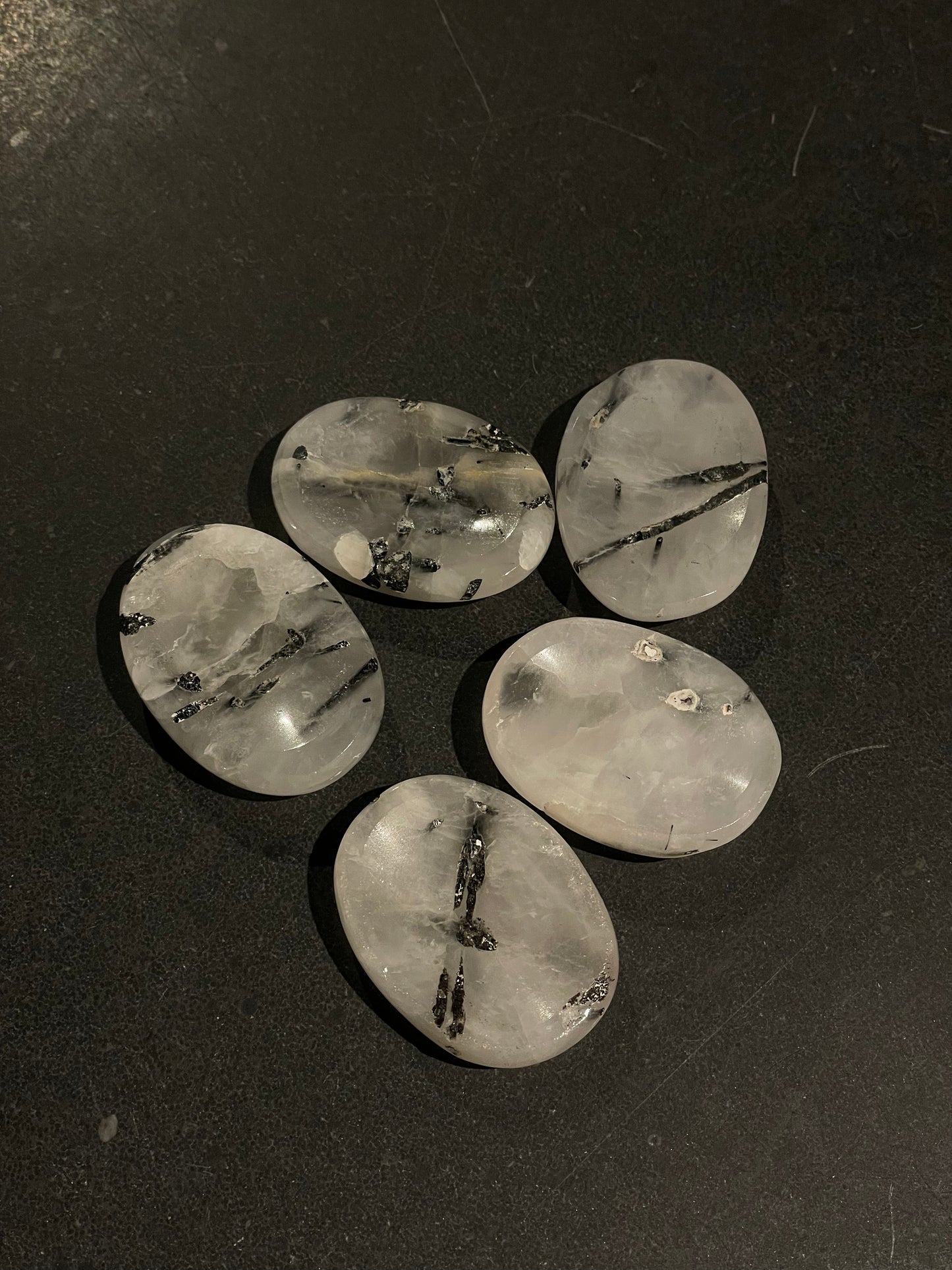 Tourmalinated Quartz Worry Stone