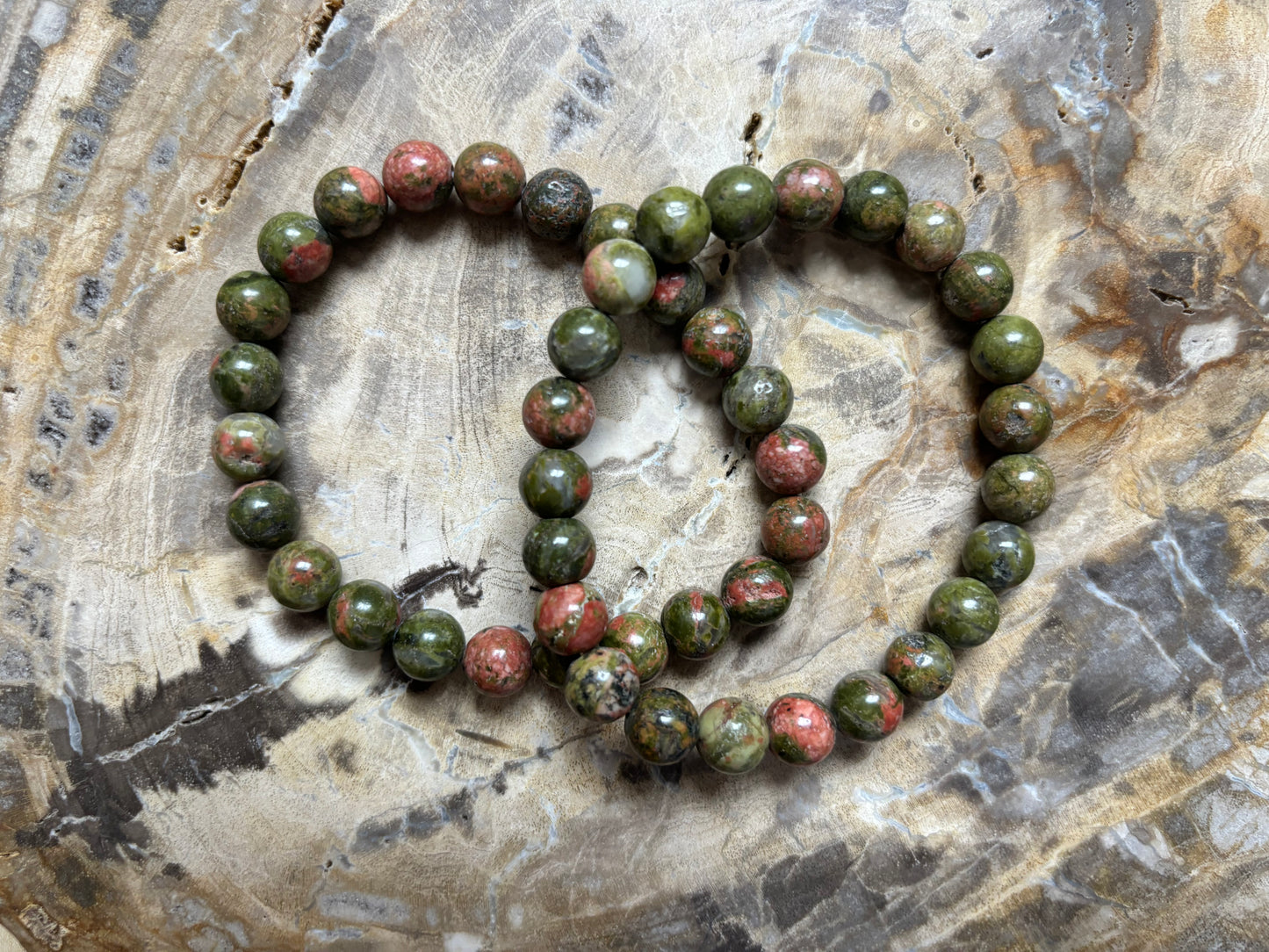 Unakite | Beaded Crystal Bracelet