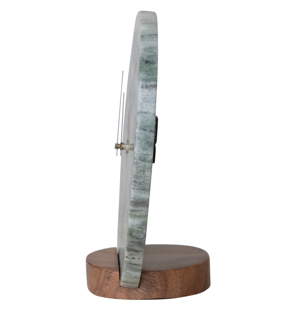 Marble Clock Acacia Wood Stand