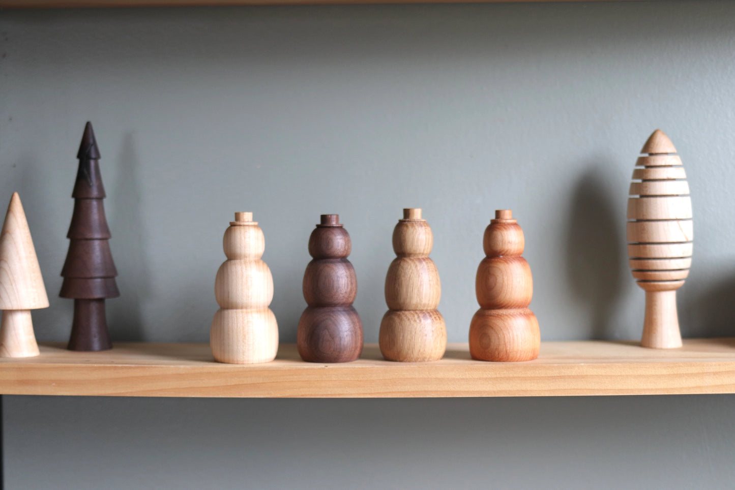 Hand-Carved | Oak Snowman