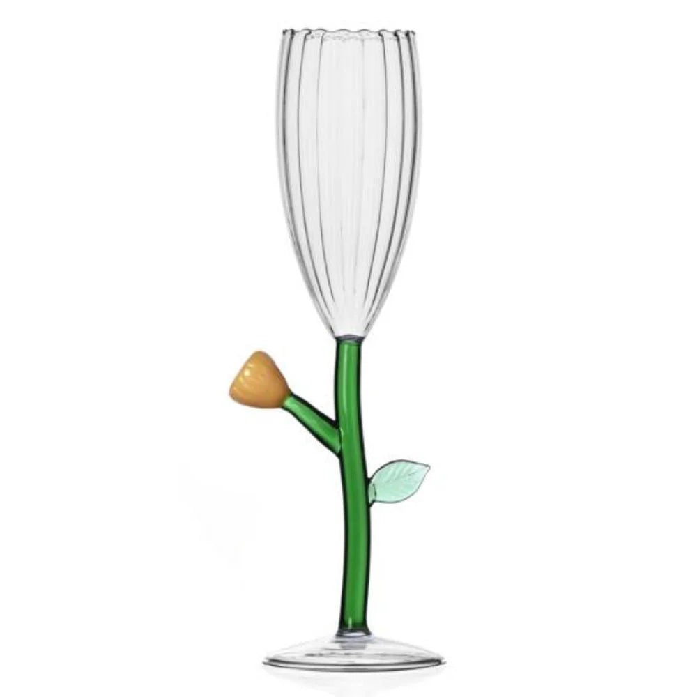 Champagne Flute | Amber Flower