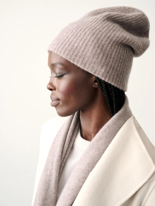 Cashmere Plush Rib Beanie