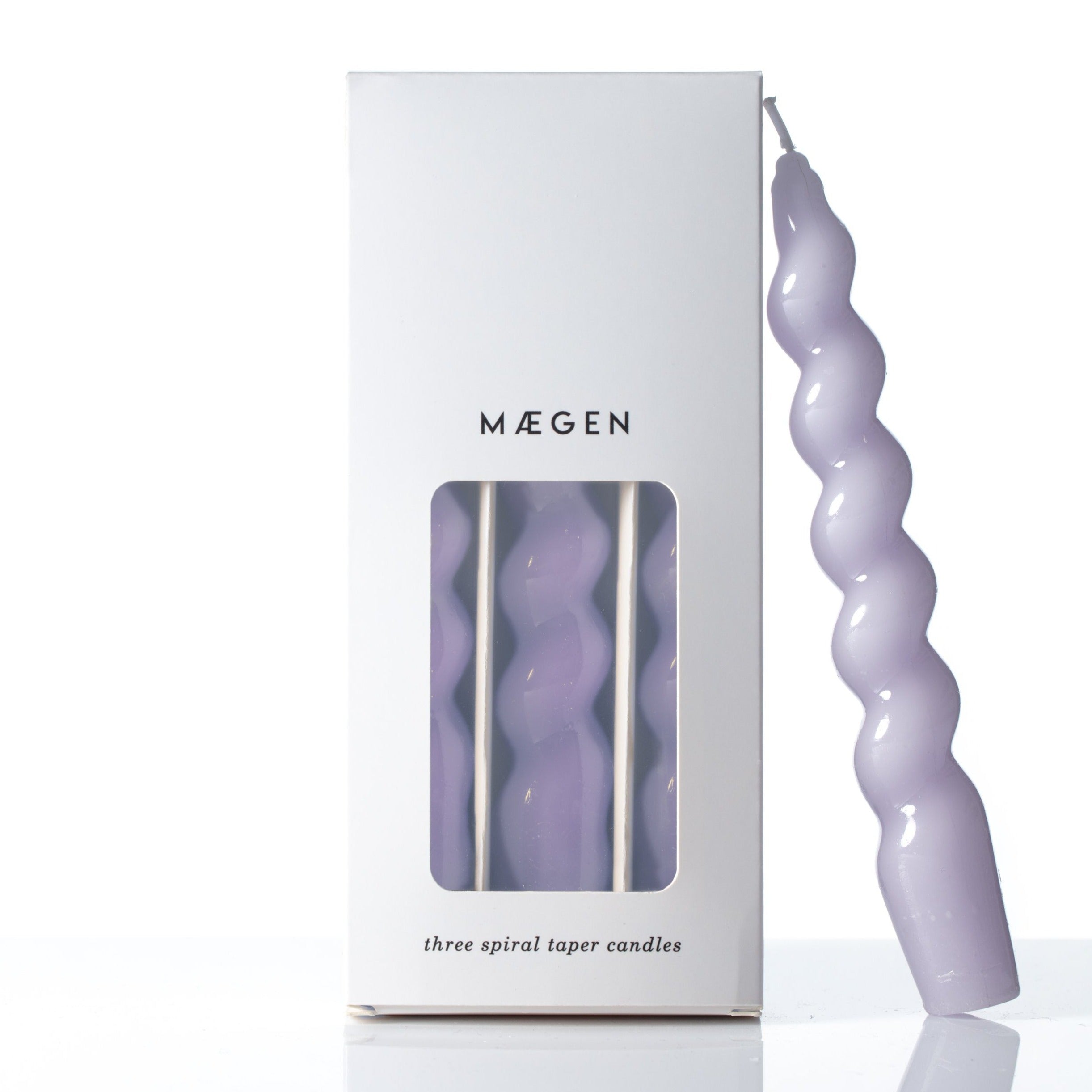 Spiral Taper Candle | Lilac 3-Pack