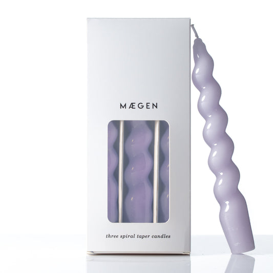 Spiral Taper Candle | Lilac 3-Pack