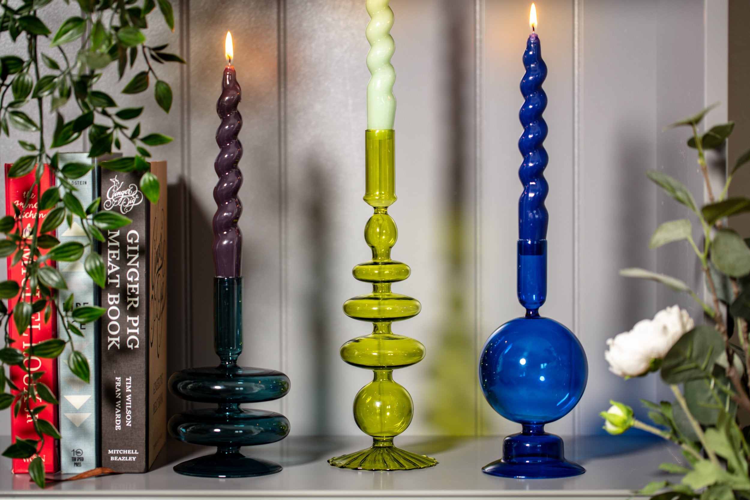 Spiral Taper Candle | Lilac 3-Pack