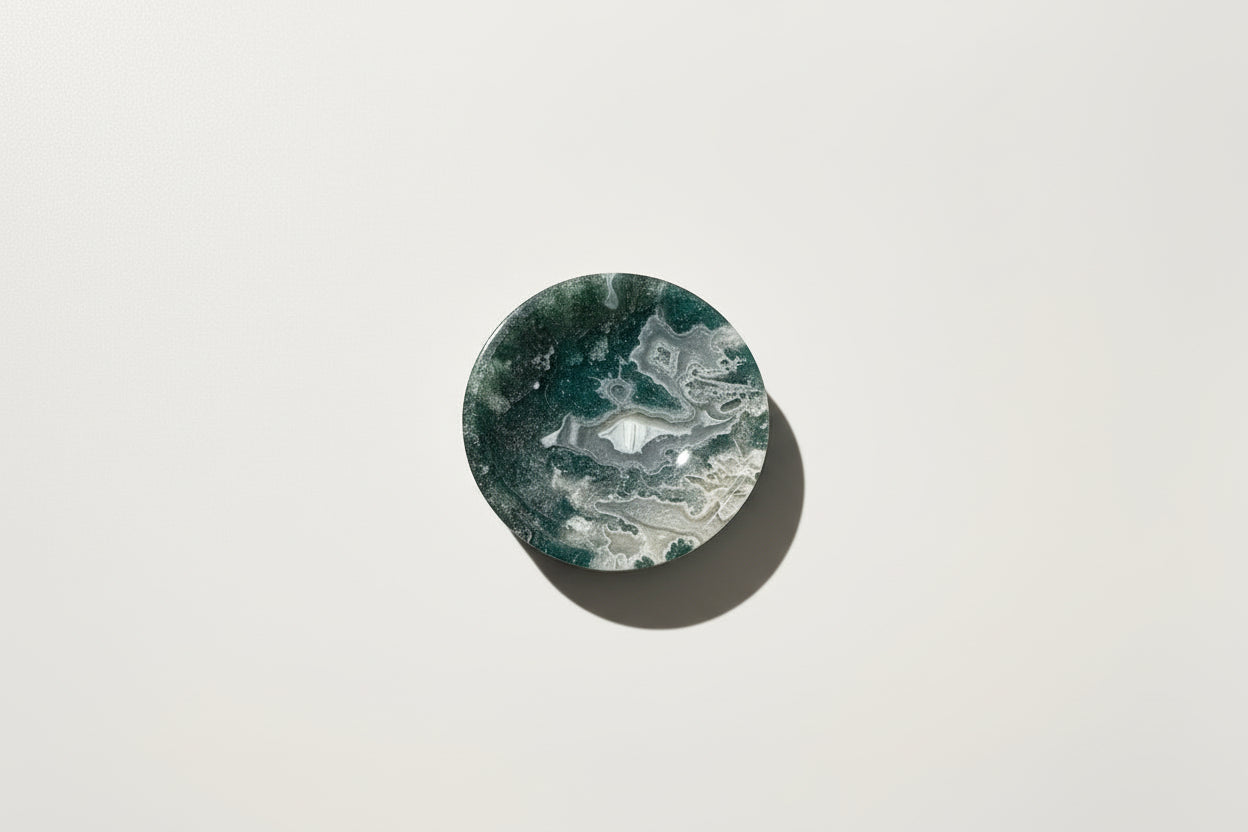Green Moss Agate Trinket Tray