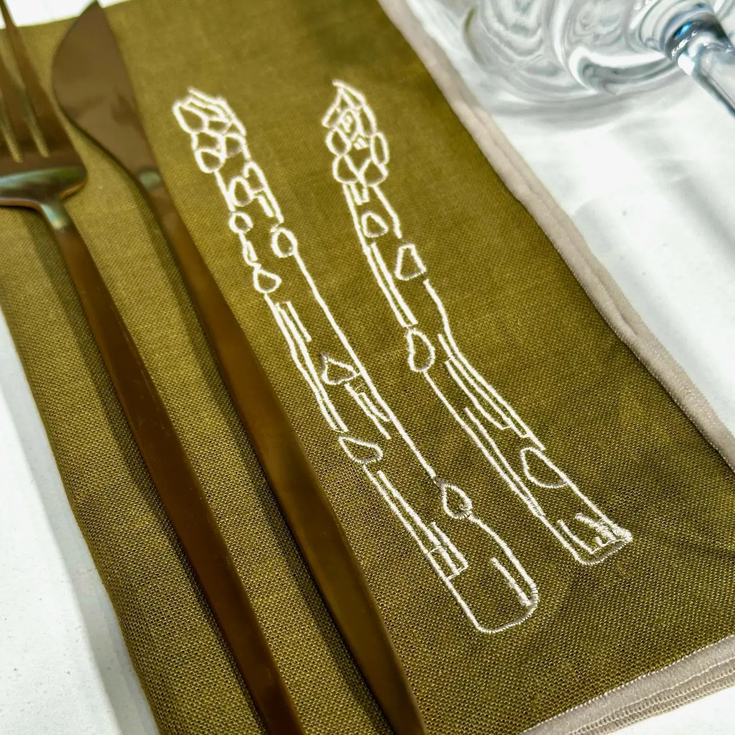 Asparagus | Linen + Cotton Blend Napkins