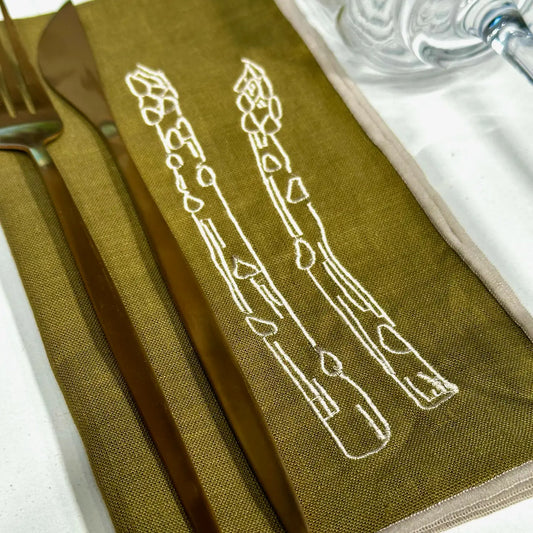 Asparagus | Linen + Cotton Blend Napkins