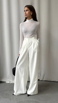 Demi | Cashmere Jersey Top White