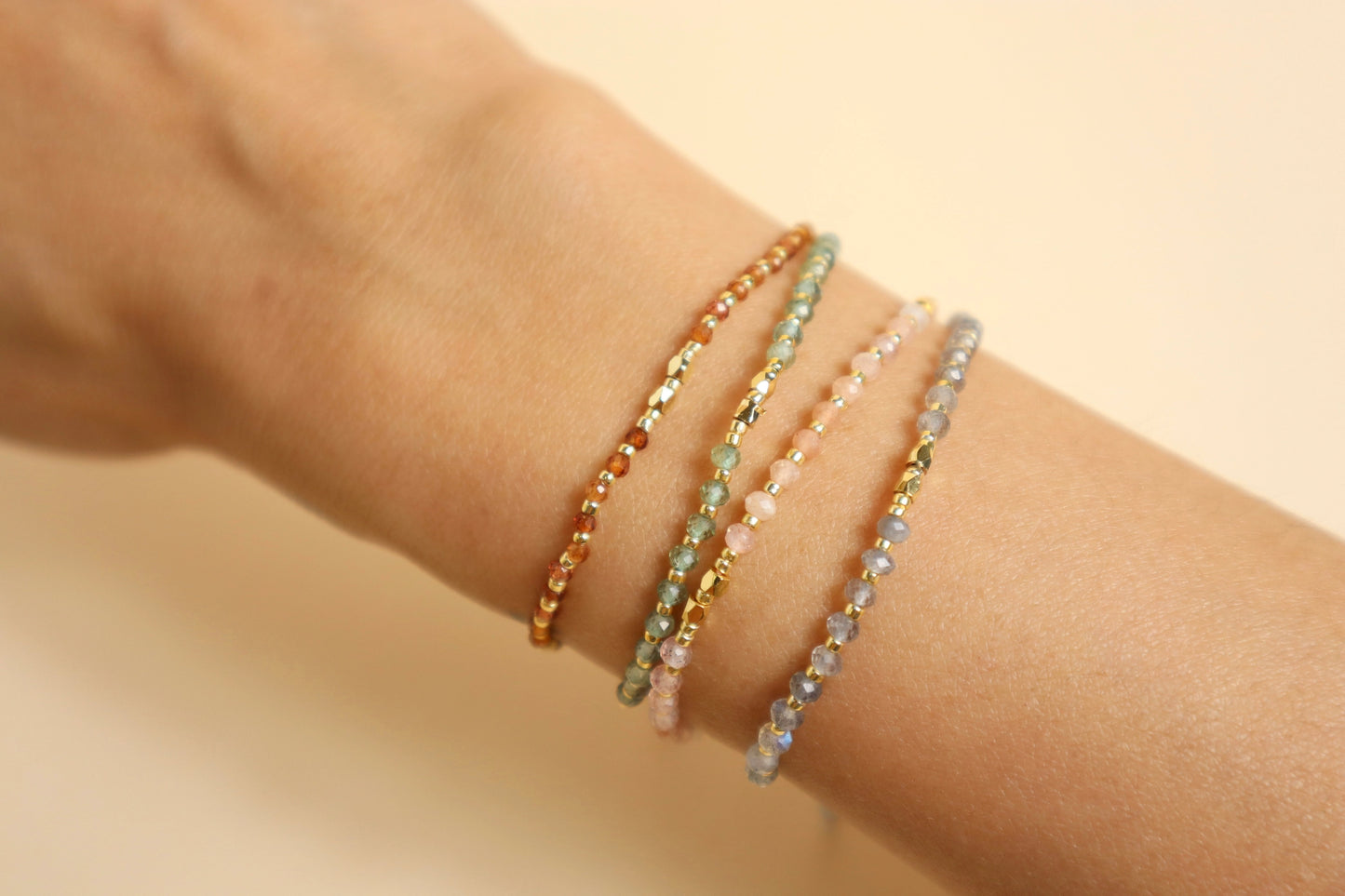 Good Vibes Adjustable Gemstone Crystal Bracelets