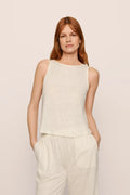 Organic Linen Knit Boat Neck Tank