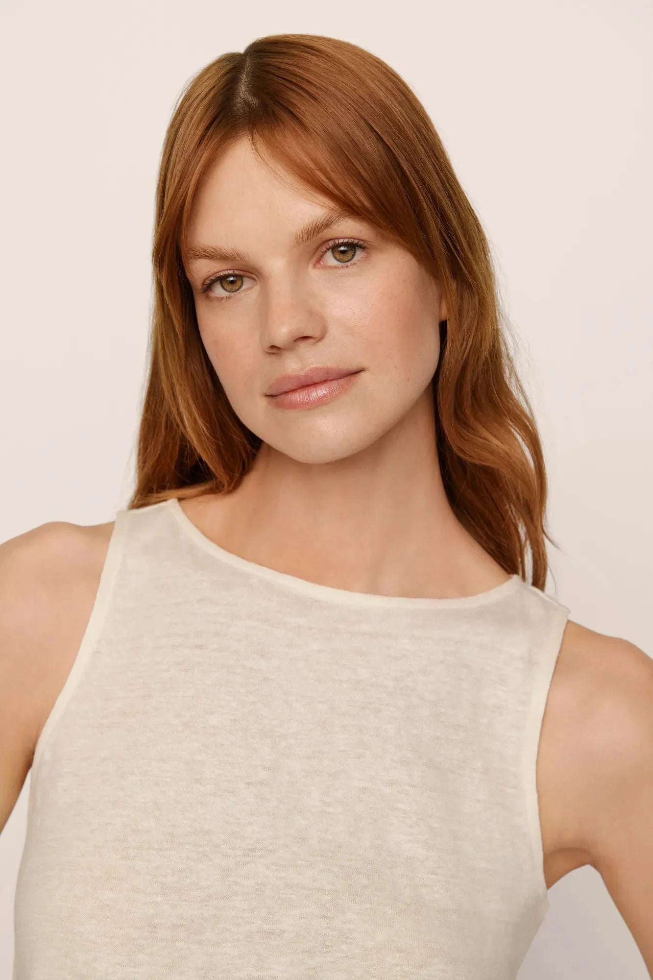 Organic Linen Knit Boat Neck Tank