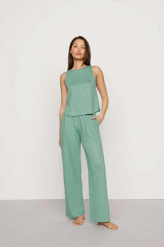 Organic Linen Knit Boat Neck Tank