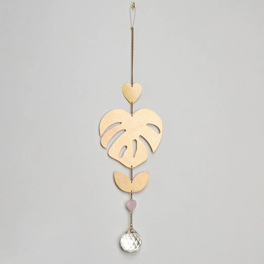 Suncatcher | Monstera Leaf & Rose Quartz