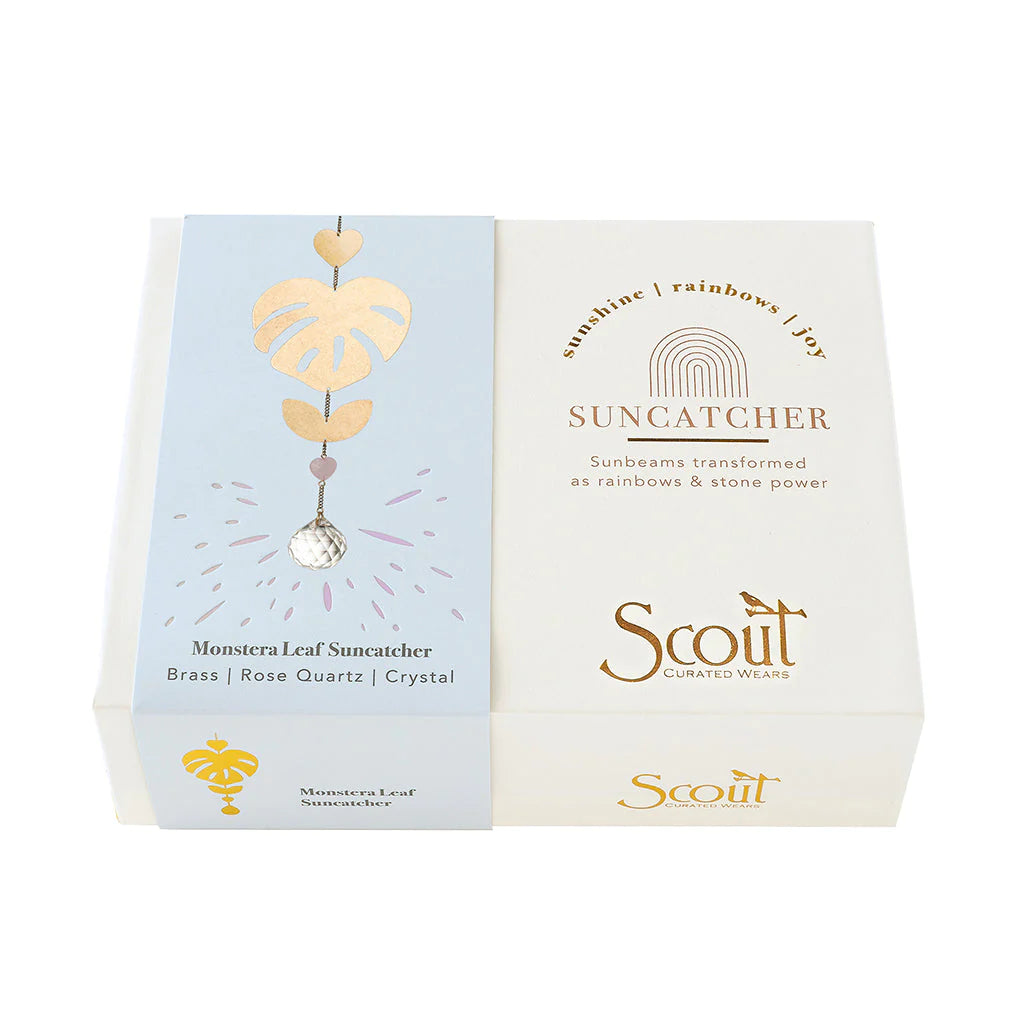 Suncatcher | Monstera Leaf & Rose Quartz