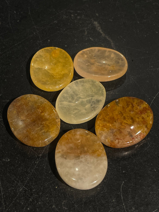 Golden Quartz Worry Stone