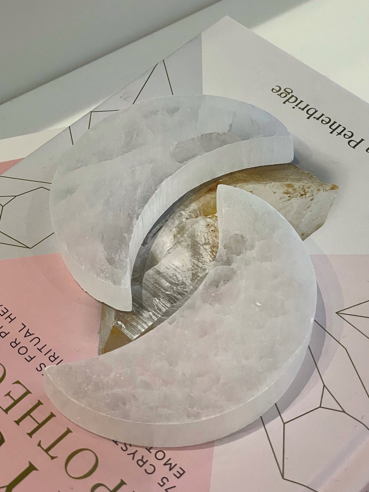 Selenite Moon Carving