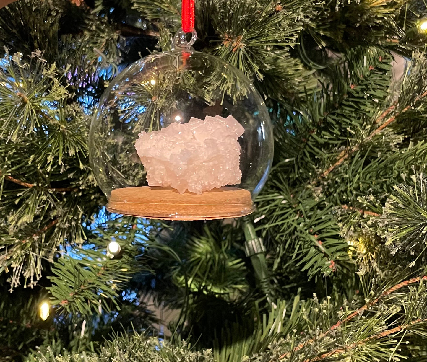 Pink Halite Christmas Ornament