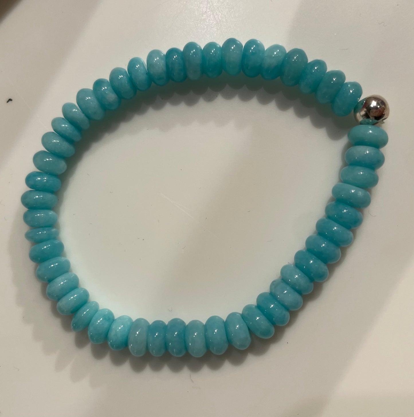 Amazonite Bracelet | With Sterling Silver Bead