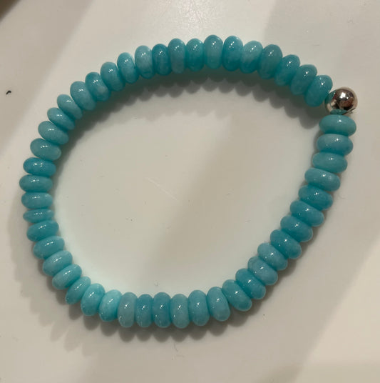 Amazonite Bracelet | With Sterling Silver Bead