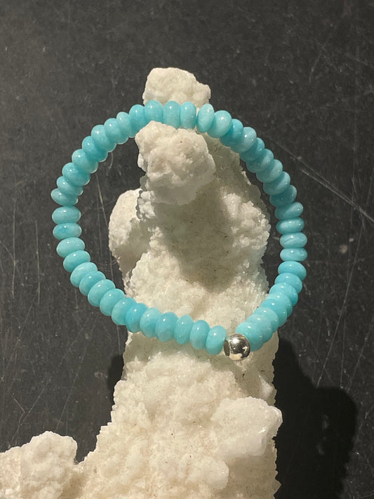 Amazonite Bracelet | With Sterling Silver Bead