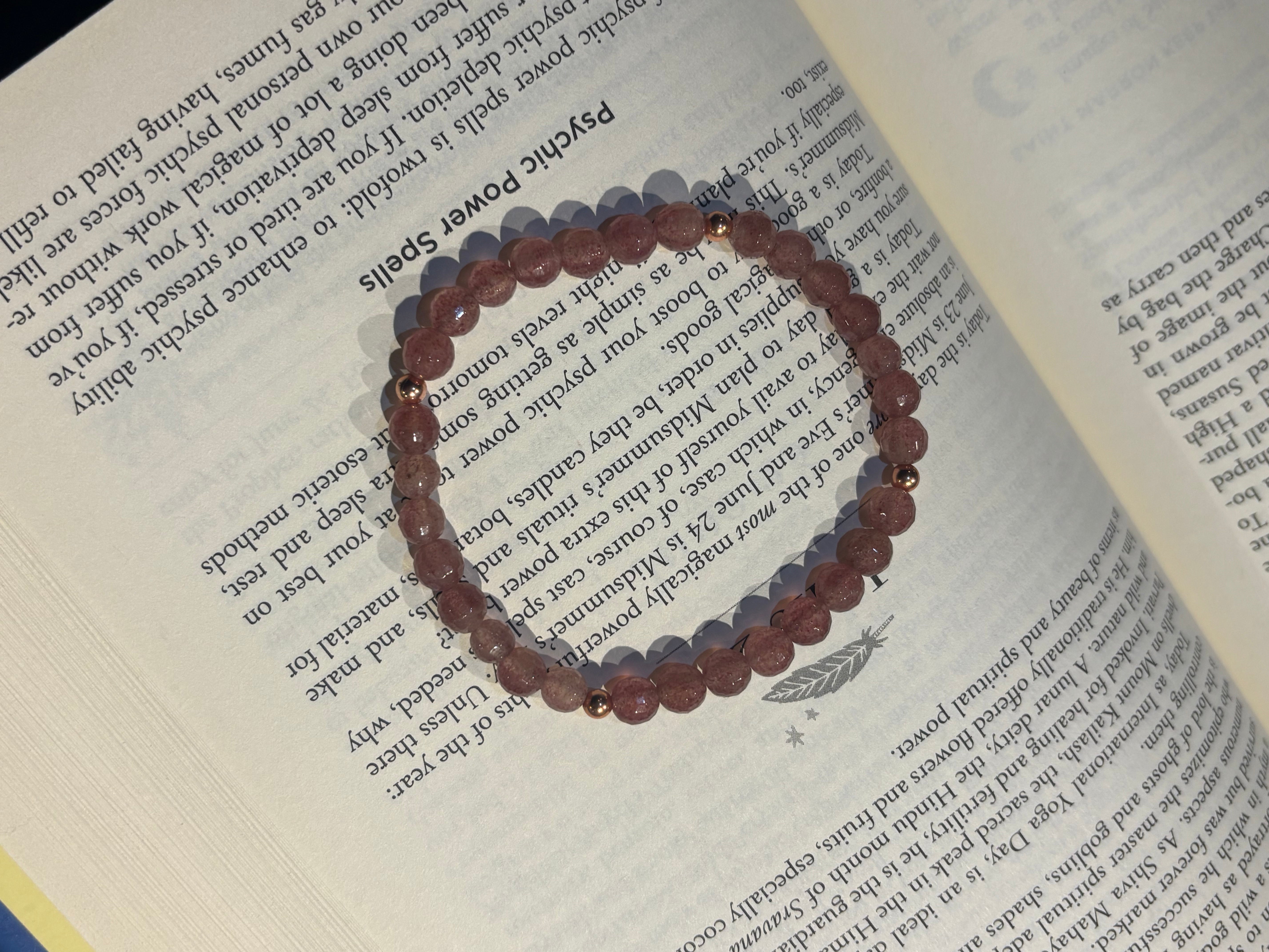 Strawberry Quartz + Rosegold Bracelet