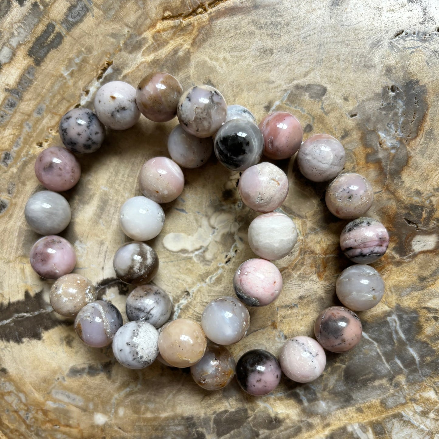 Pink Opal | Extra Large Beaded Crystal Bracelet