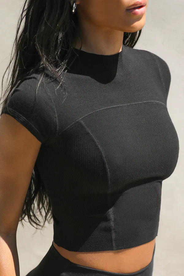 Contrast Stitch Crop Tee