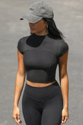 Contrast Stitch Crop Tee