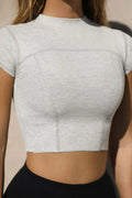 Contrast Stitch Crop Tee