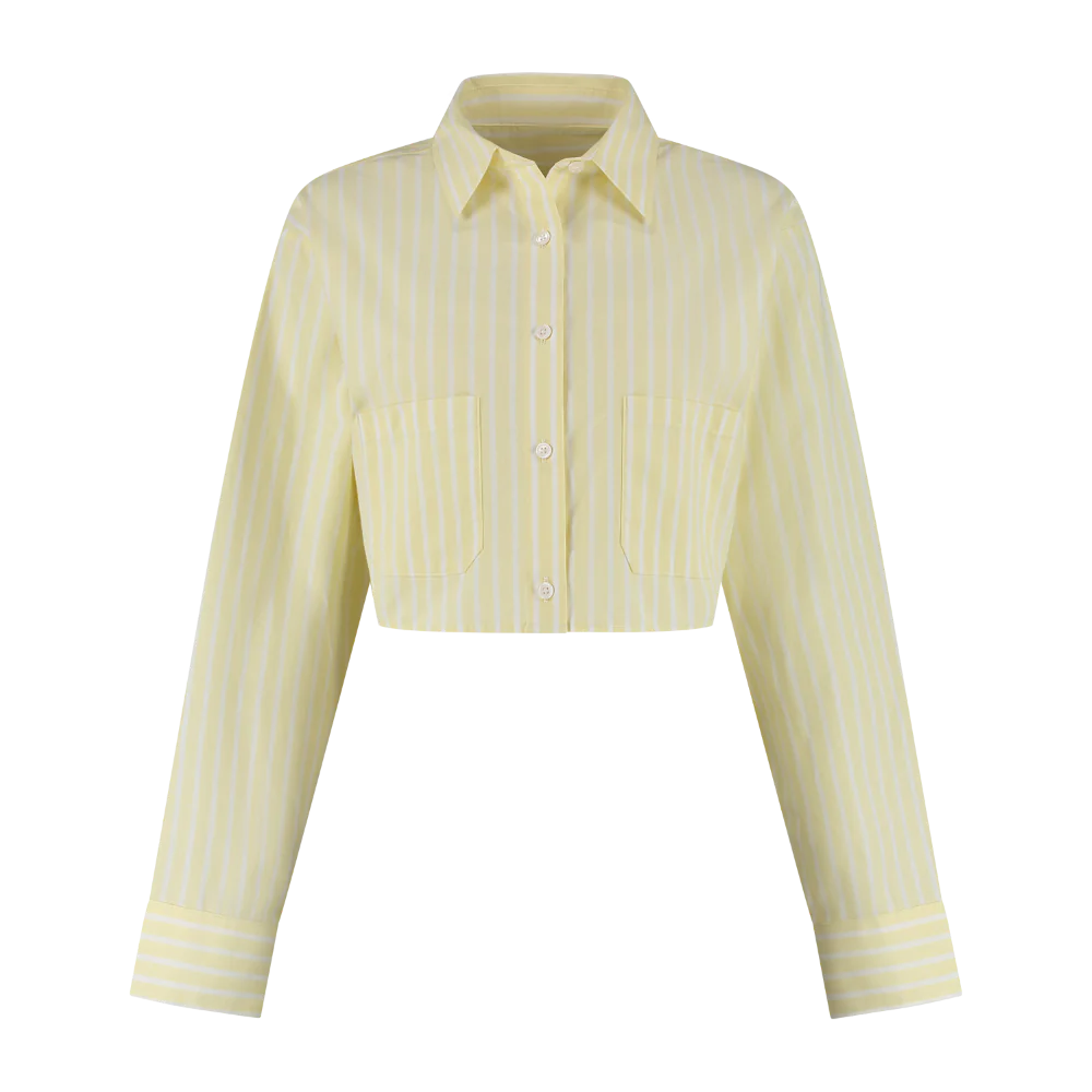 Jada Striped Cropped Blouse