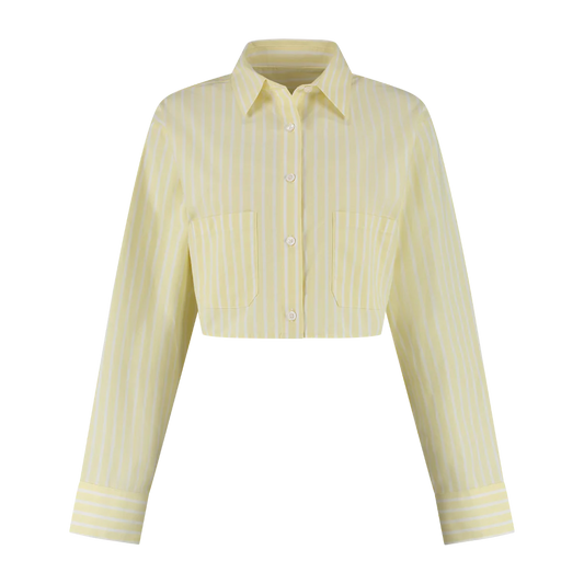 Jada Striped Cropped Blouse