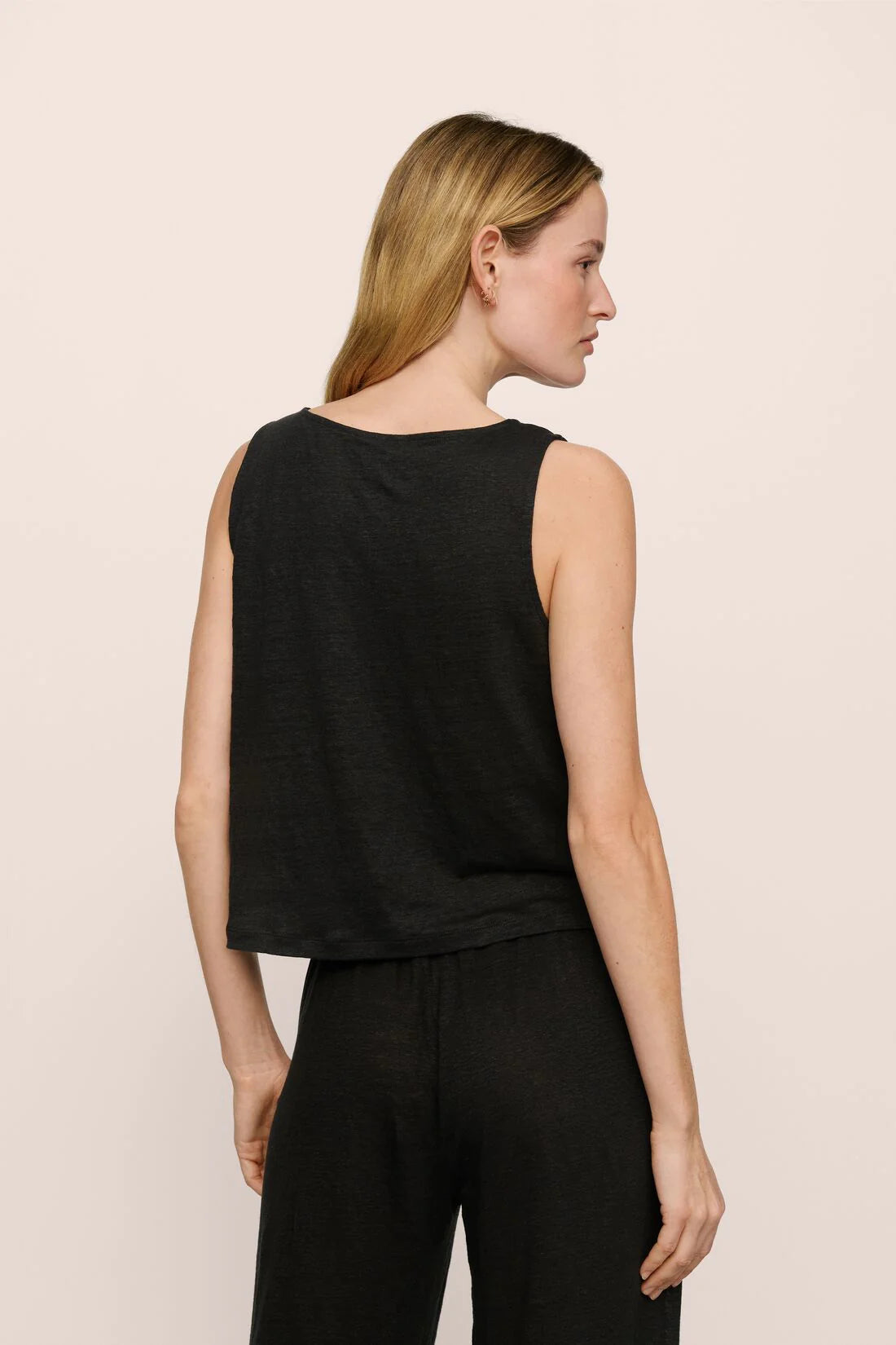 Organic Linen Knit Boat Neck Tank