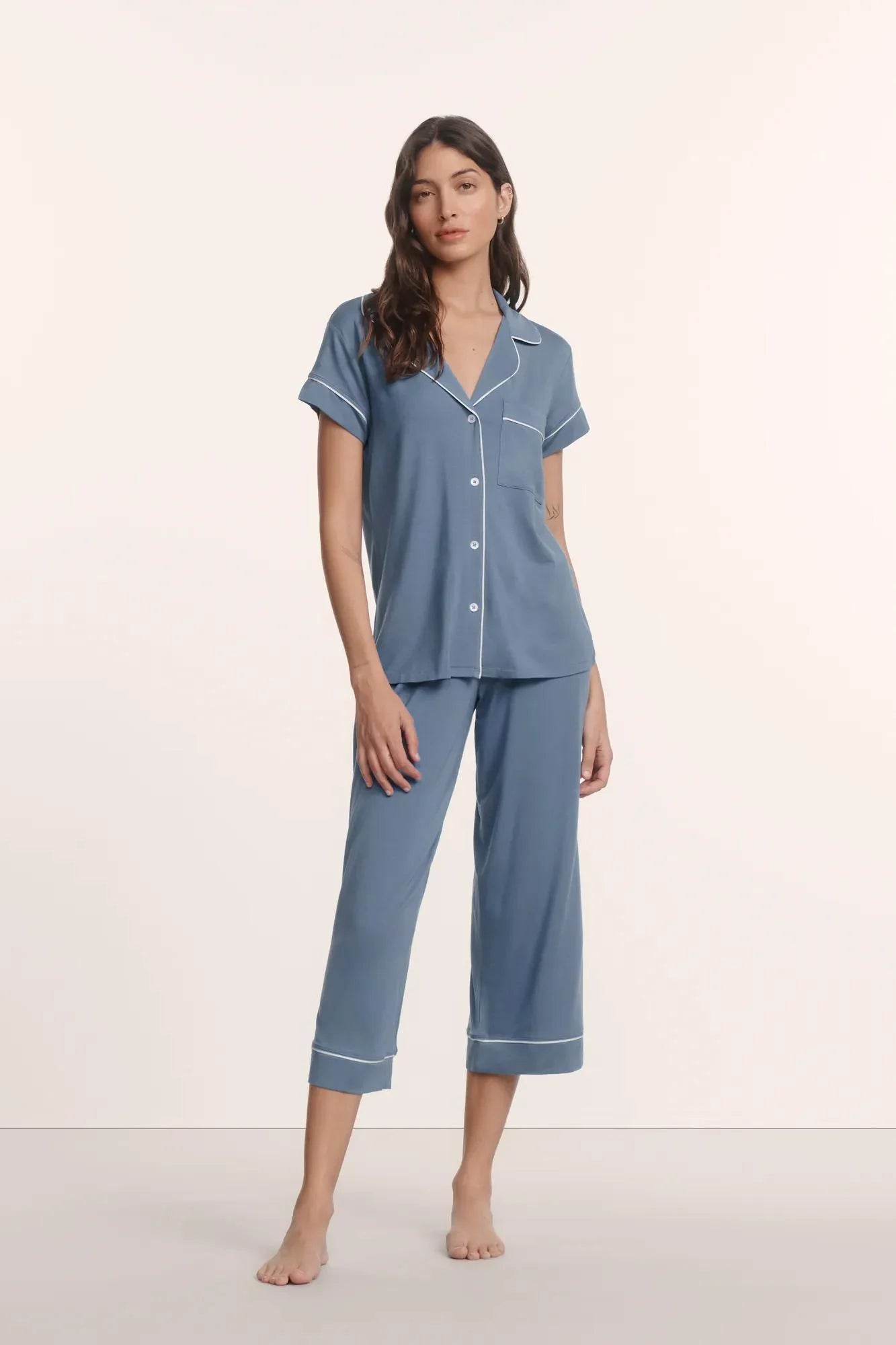 Gisele | Short Sleeve Cropped PJ Set