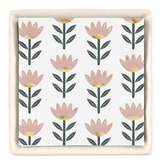 Flowers | Napkins + Ceramic Tray