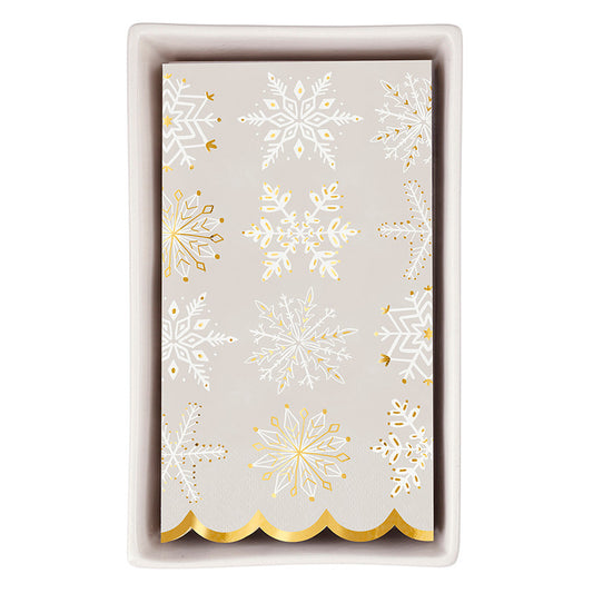 Snowflake | Napkins + Ceramic Dish