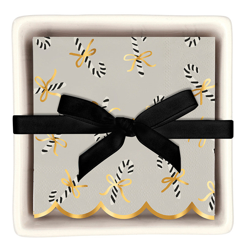 Candy Canes | Napkins + Dish