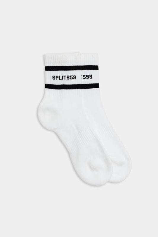 Logo Stripe Quarter Crew Socks