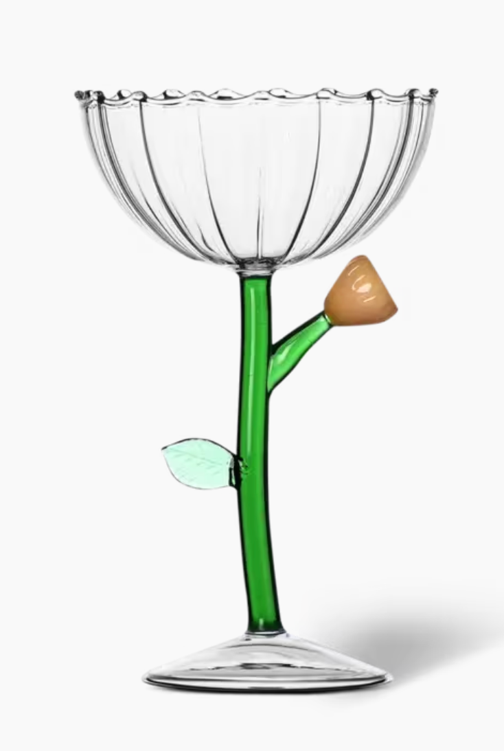 Champagne Bowl | Optical Amber Flower