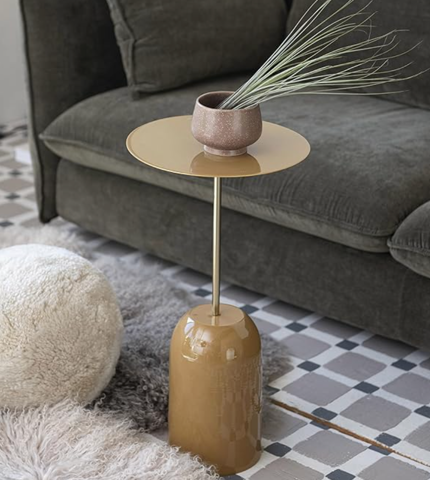 Round Enameled Metal Table