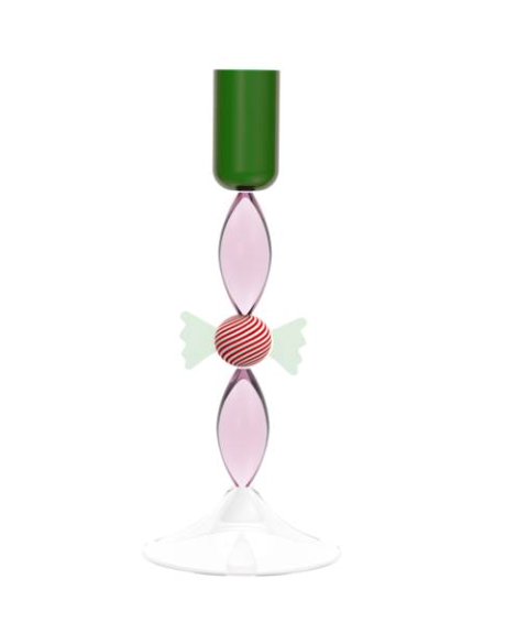 Nutcracker | Green + Red Candy Candleholder