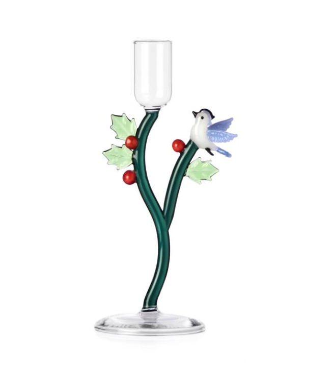 Holly + Blue Bird | Taper Candle Holder