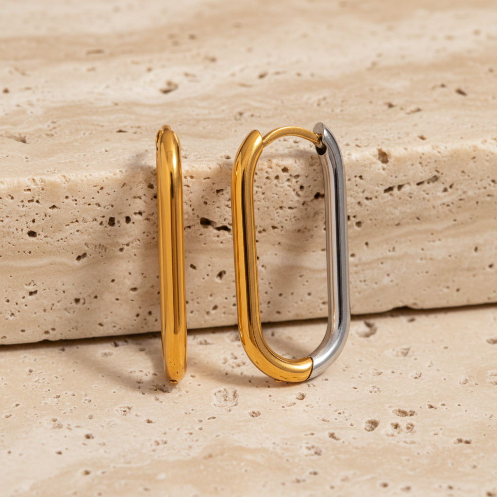 Duo Tone Paperclip Earrings