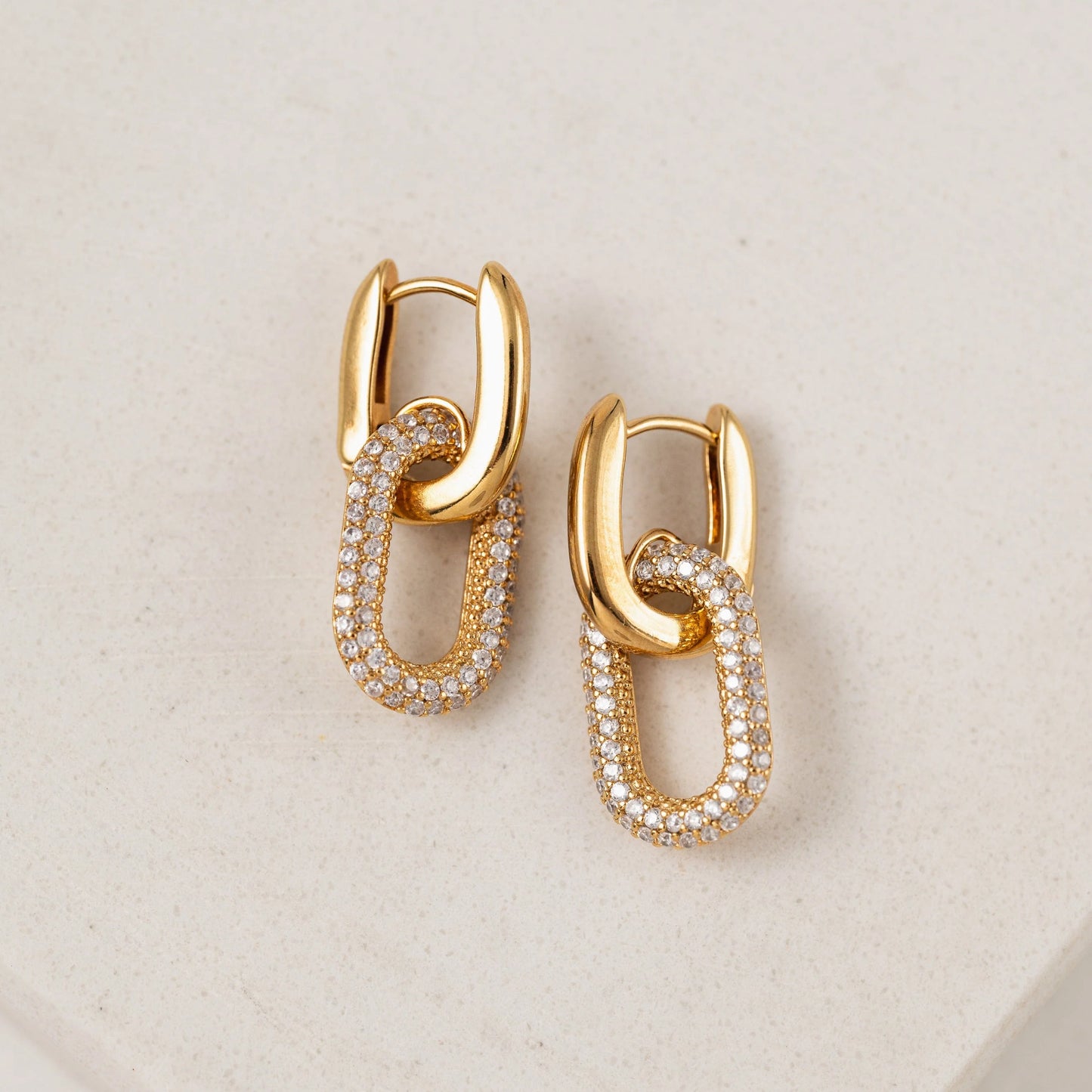 Solana | Drop Hoop Paperclip Earrings