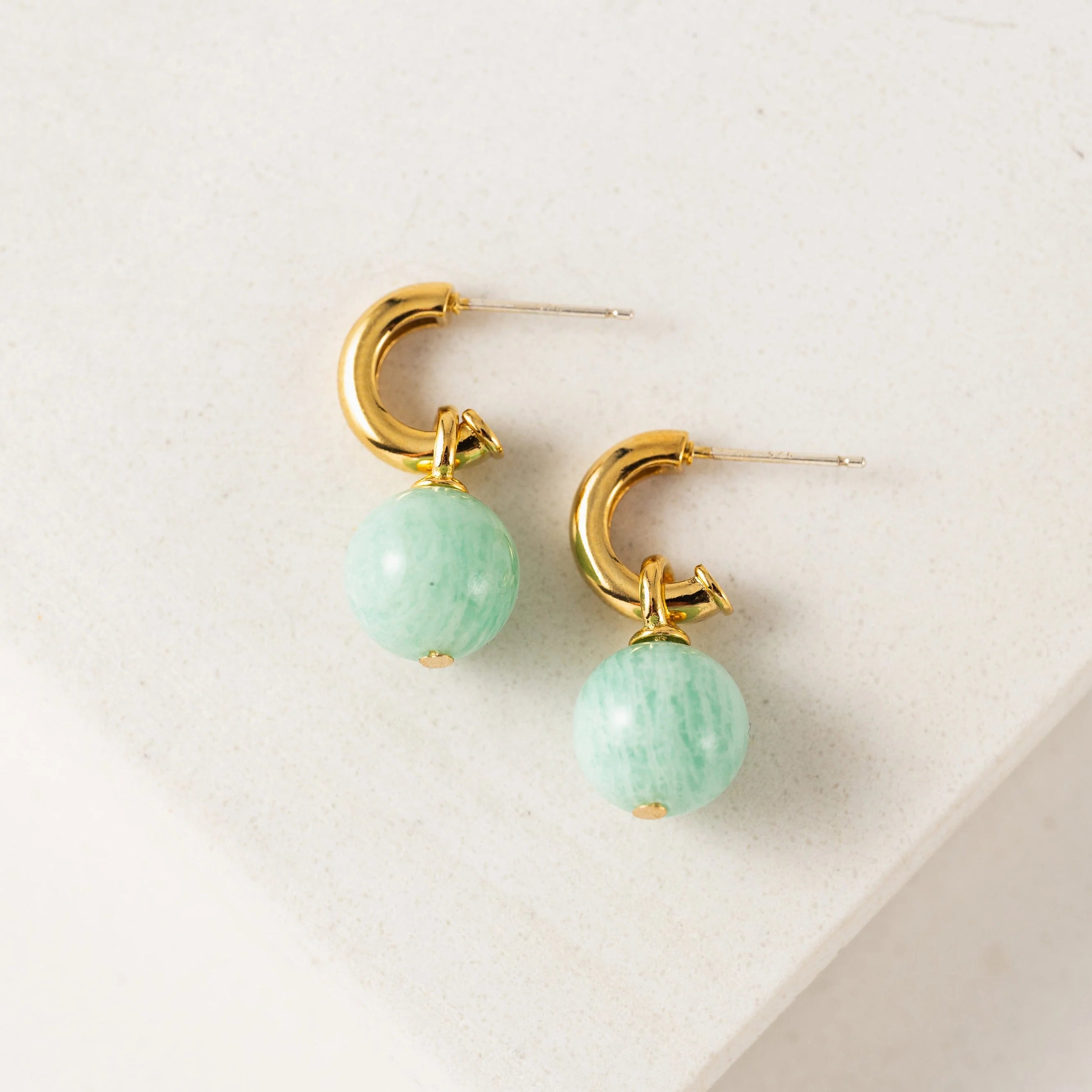 Sorrento | Amazonite Hoops
