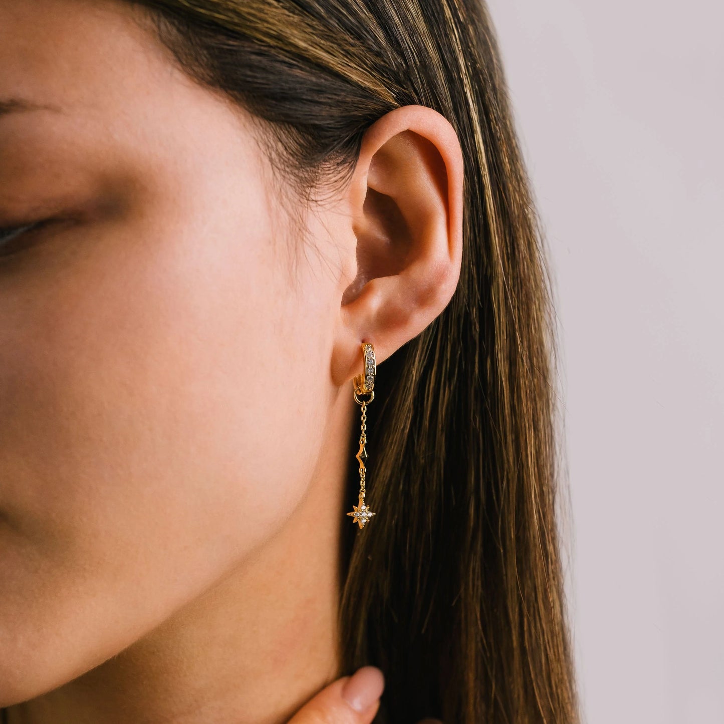 Starburst Drop Charm | Hoop Earrings