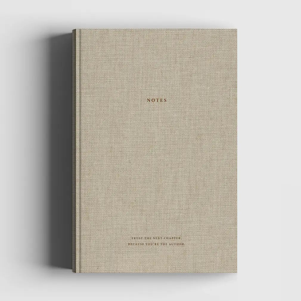 Natural Linen & Dark Brown Foil Notebook