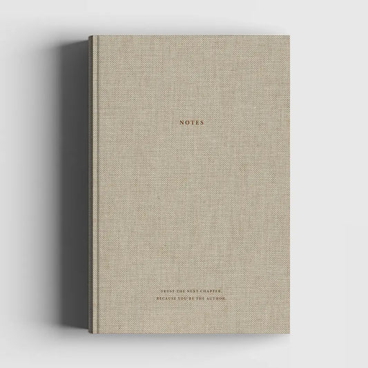 Natural Linen & Dark Brown Foil Notebook